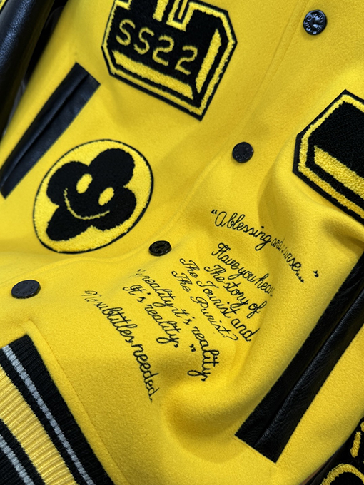 ルイヴィトン カラーブロックの文字パッチワークベースボールジャージ