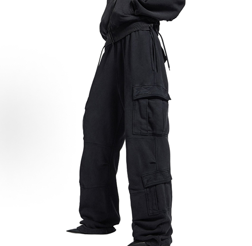 バレンシアガスーパーコピー 刺繍りダメージマルチポケットワイドレッグカーゴパンツ