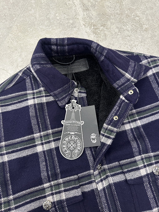 クロムハーツブランドコピー フリース裏地付きチェック柄シャツジャケット