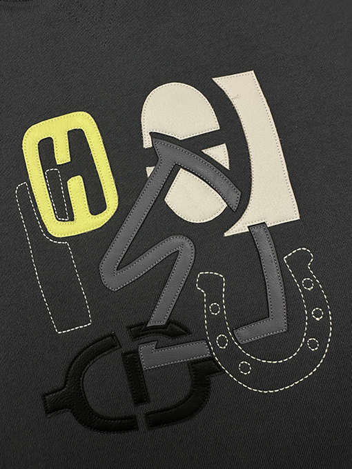 エルメスブランドスーパーコピー レザー刺繍入りパーカー