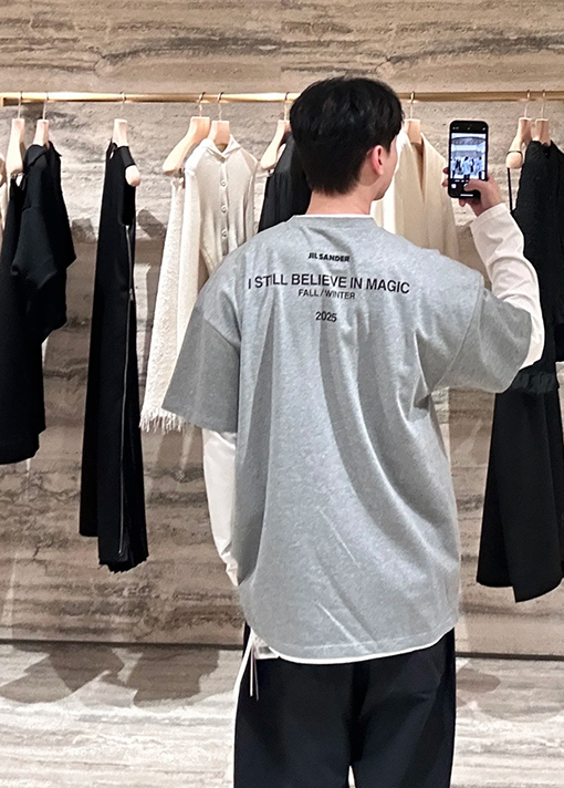 ジルサンダー フェイクツーピース長袖シャツ