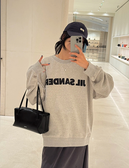 ジルサンダースーパーコピー JIL SANDER プリント文字りクルーネックのスウェットシャツ