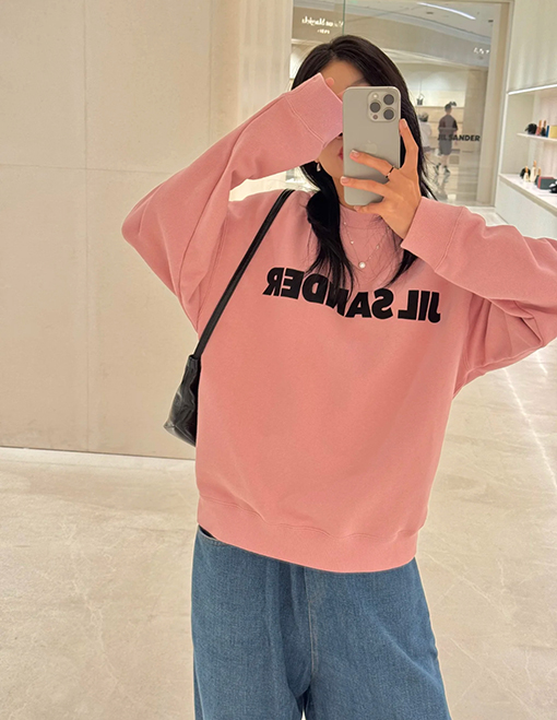 ジルサンダースーパーコピー JIL SANDER プリント文字りクルーネックのスウェットシャツ