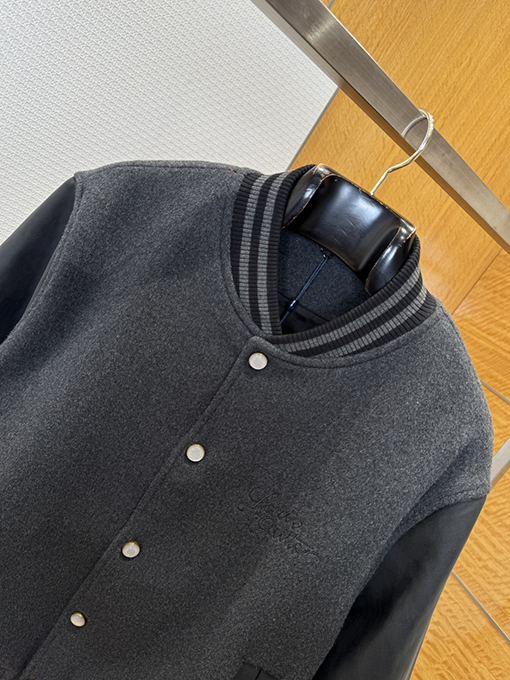 ルイヴィトン 刺繍入りストライプ襟ベースボールジャージ