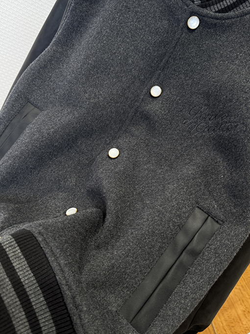 ルイヴィトン 刺繍入りストライプ襟ベースボールジャージ