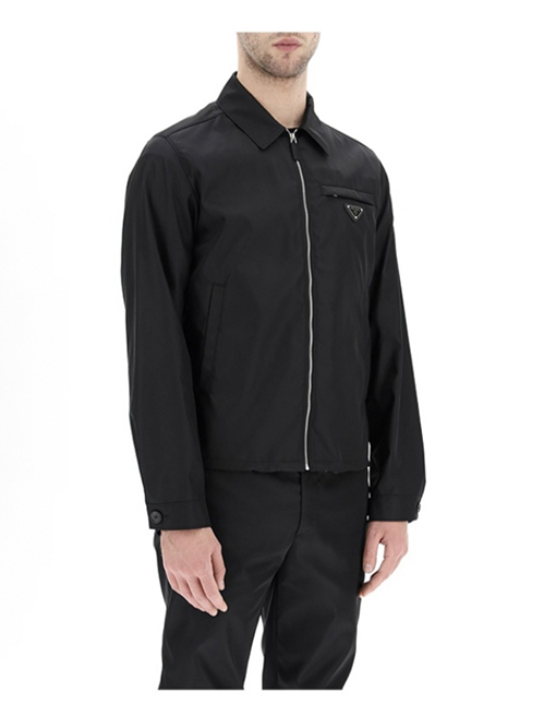 プラダブランドコピー メタルトライアングルロゴ入りラペルジャケット