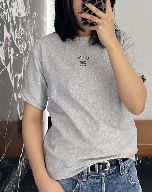セリーヌコピー CELINE 凱旋門ロゴり半袖Tシャツ