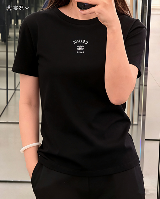 セリーヌコピー CELINE 凱旋門ロゴり半袖Tシャツ