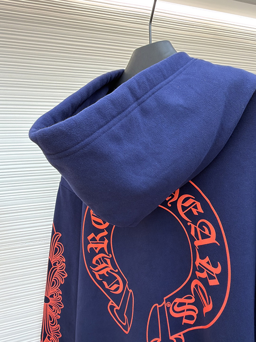 クロムハーツコピー ホースシューフラワー柄のフード付きスウェットシャツ