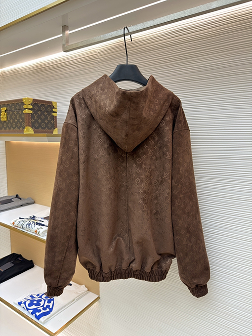 ルイヴィトン 全面プリントのフード付きジャケット