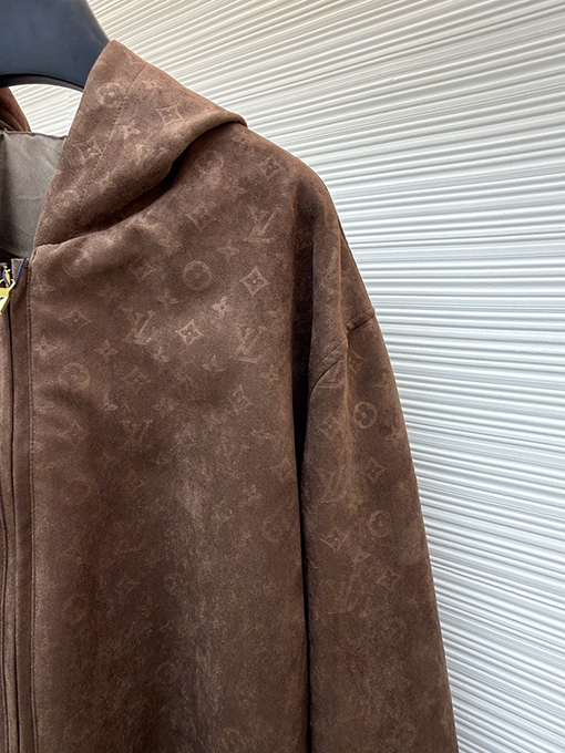 ルイヴィトン 全面プリントのフード付きジャケット