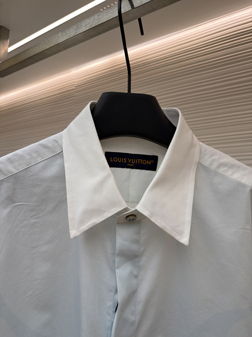 ルイヴィトンブランドコピー プリント柄コットンポプリン長袖シャツ