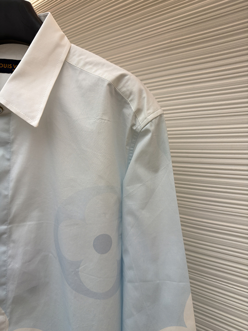 ルイヴィトンブランドコピー プリント柄コットンポプリン長袖シャツ