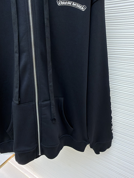 クロムハーツブランドスーパーコピー クラシックなスクロールプリントのジップアップスウェットシャツ