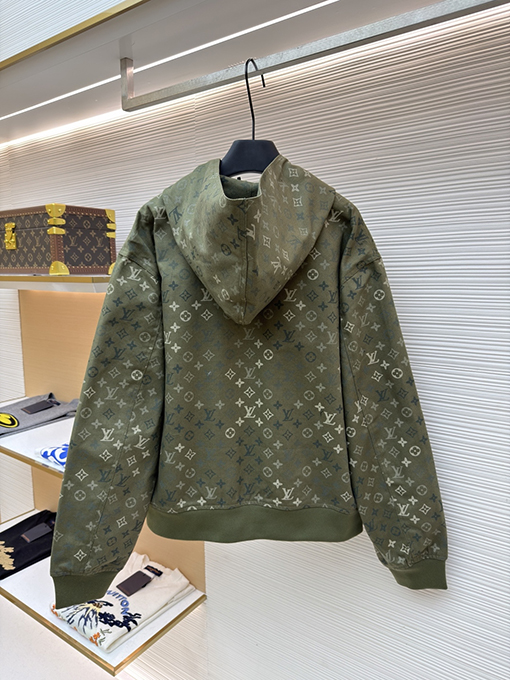 ルイヴィトン キャンバス地のフード付きベルトジャケット