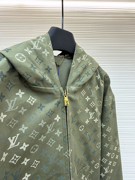 ルイヴィトン キャンバス地のフード付きベルトジャケット