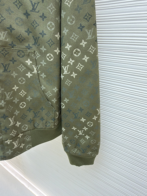 ルイヴィトン キャンバス地のフード付きベルトジャケット