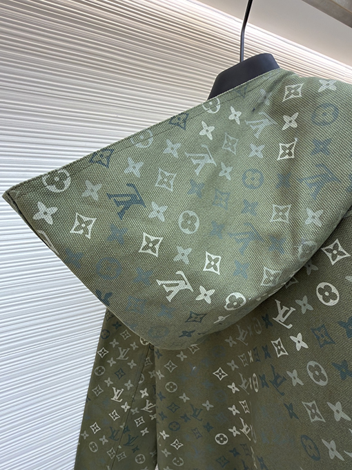 ルイヴィトン キャンバス地のフード付きベルトジャケット