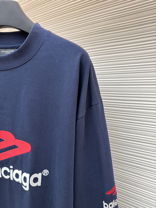 バレンシアガコピー Balenciaga 文字刺繍りクルーネック長袖シャツ