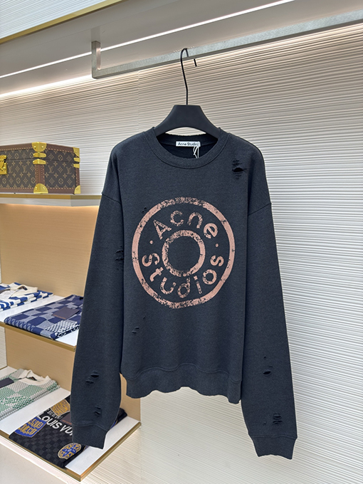 アクネストゥディオズ Acne Studios ダメージのロゴ入りスウェットシャツ