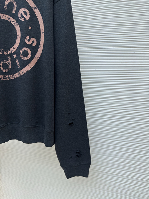 アクネストゥディオズ Acne Studios ダメージのロゴ入りスウェットシャツ