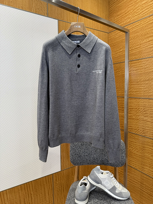 アクネストゥディオズコピー Acne Studios 文字刺繍り襟付きニットポロシャツ