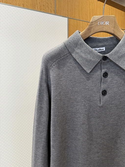 アクネストゥディオズコピー Acne Studios 文字刺繍り襟付きニットポロシャツ