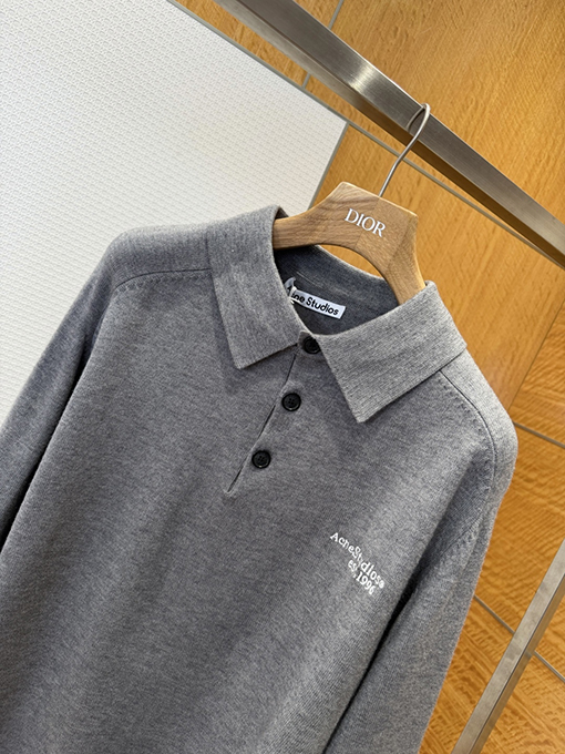 アクネストゥディオズコピー Acne Studios 文字刺繍り襟付きニットポロシャツ