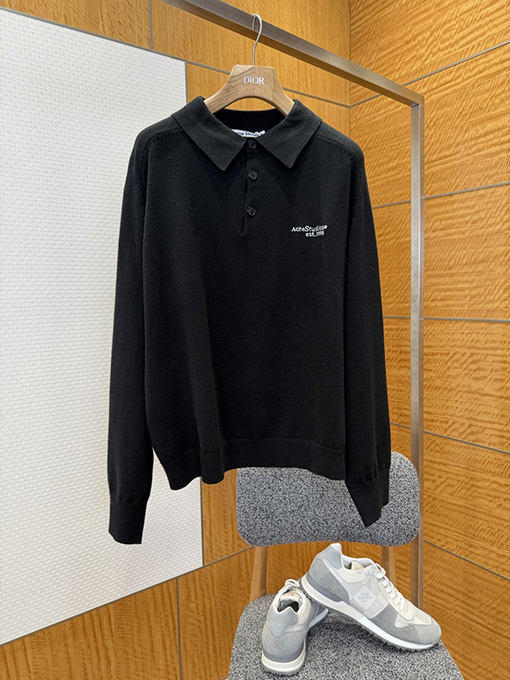 アクネストゥディオズコピー Acne Studios 文字刺繍り襟付きニットポロシャツ