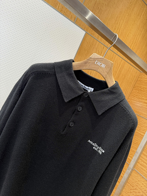 アクネストゥディオズコピー Acne Studios 文字刺繍り襟付きニットポロシャツ