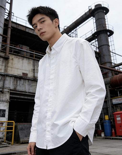 バーバリー 騎士の刺繍り長袖襟付きシャツ