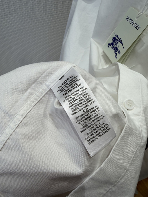 バーバリー 騎士の刺繍り長袖襟付きシャツ