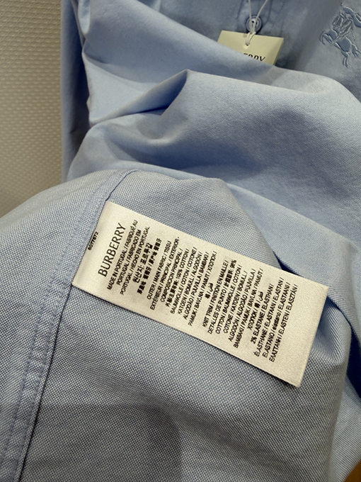 バーバリー 騎士の刺繍り長袖襟付きシャツ