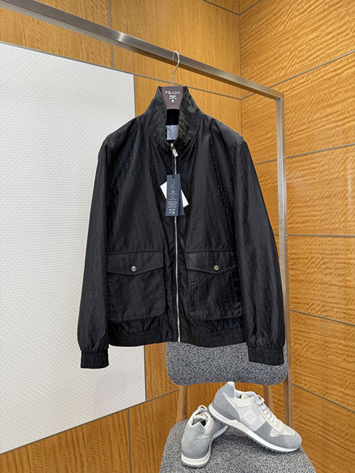 ディオールスーパーコピー ダーク柄ジャカードスタンドカラーコート