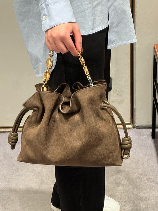 ロエベ Flamenco レディーススエードヌバックレザーバッグ