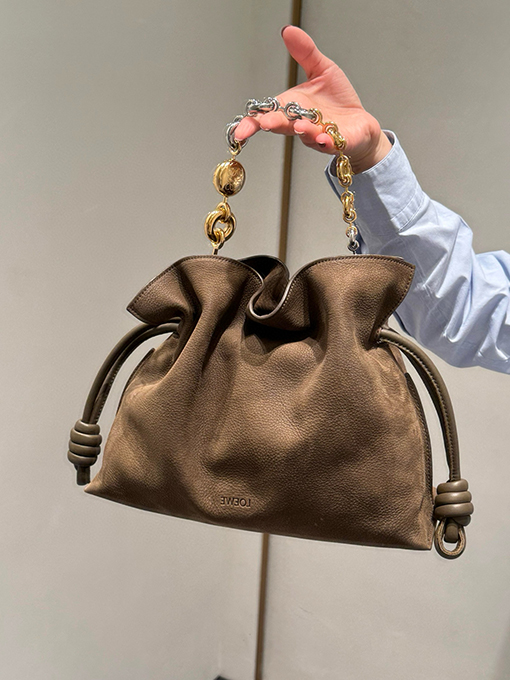 ロエベ Flamenco レディーススエードヌバックレザーバッグ