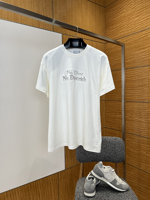 ディオール 文字刺繍りクルーネック半袖Tシャツ