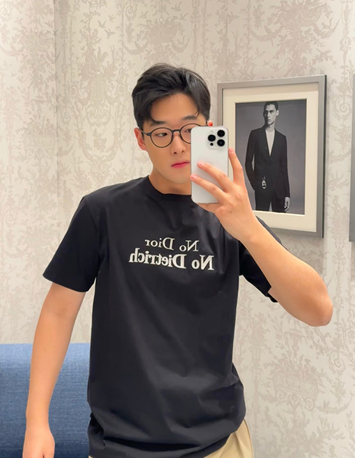 ディオール 文字刺繍りクルーネック半袖Tシャツ