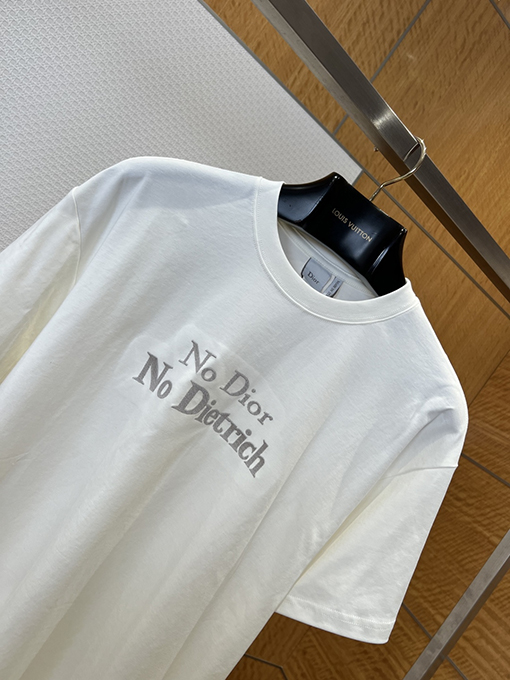 ディオール 文字刺繍りクルーネック半袖Tシャツ
