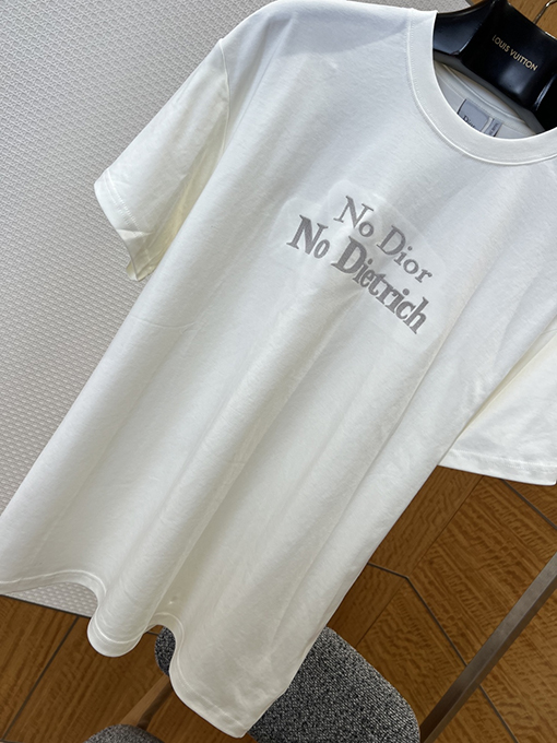 ディオール 文字刺繍りクルーネック半袖Tシャツ