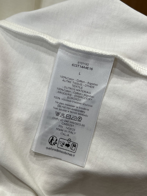 ディオール 文字刺繍りクルーネック半袖Tシャツ