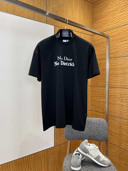 ディオール 文字刺繍りクルーネック半袖Tシャツ