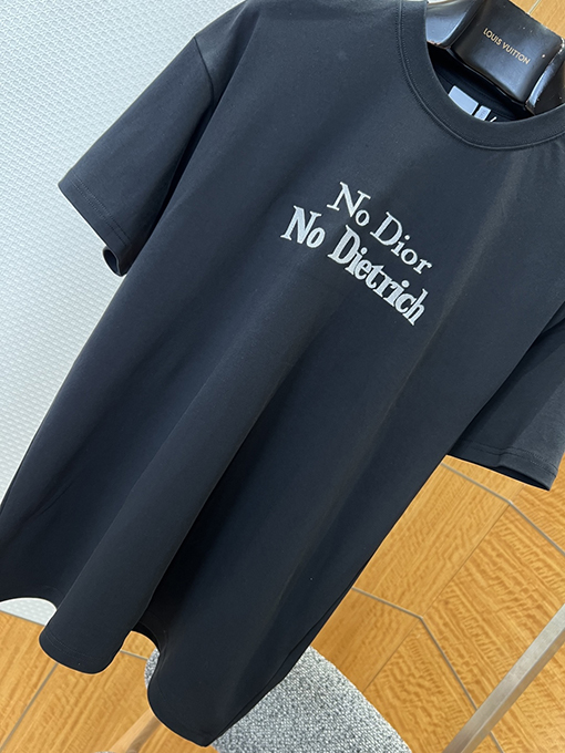 ディオール 文字刺繍りクルーネック半袖Tシャツ