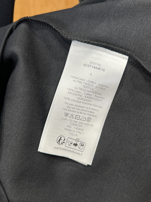 ディオール 文字刺繍りクルーネック半袖Tシャツ