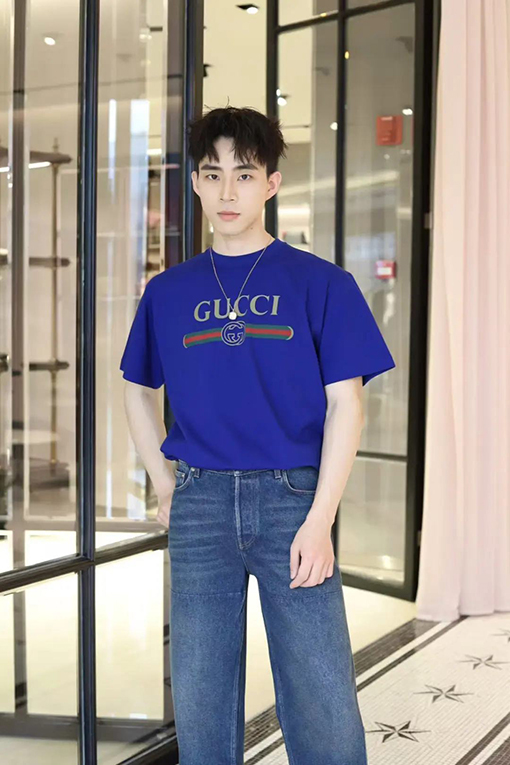 グッチスーパーコピー GUCCI リボンプリント半袖Tシャツ