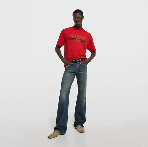 グッチスーパーコピー GUCCI リボンプリント半袖Tシャツ