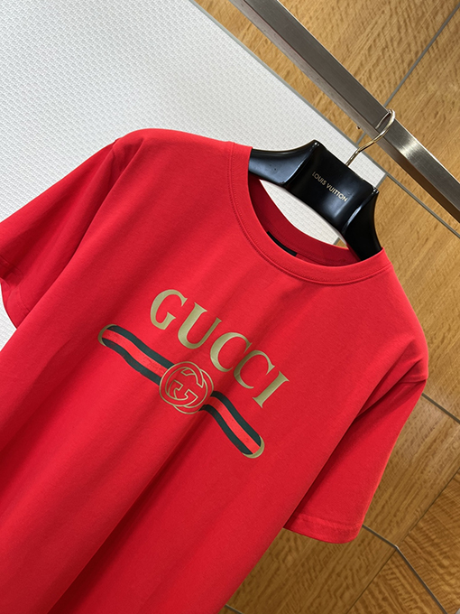 グッチスーパーコピー GUCCI リボンプリント半袖Tシャツ
