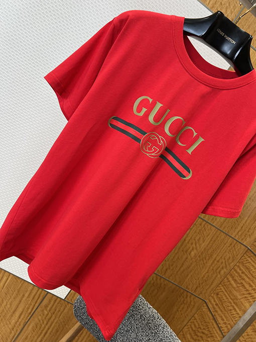グッチスーパーコピー GUCCI リボンプリント半袖Tシャツ