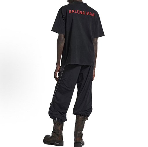 バレンシアガコピー BALENCIAGA カラーブロック刺繍りクルーネック半袖Tシャツ