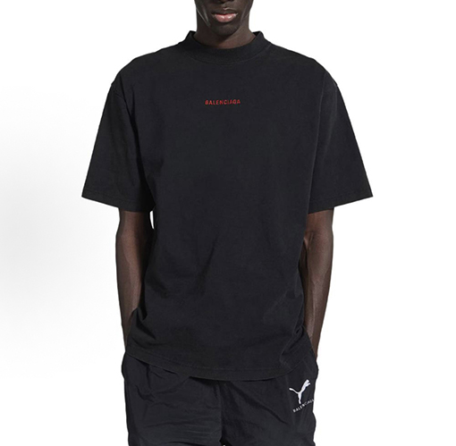 バレンシアガコピー BALENCIAGA カラーブロック刺繍りクルーネック半袖Tシャツ